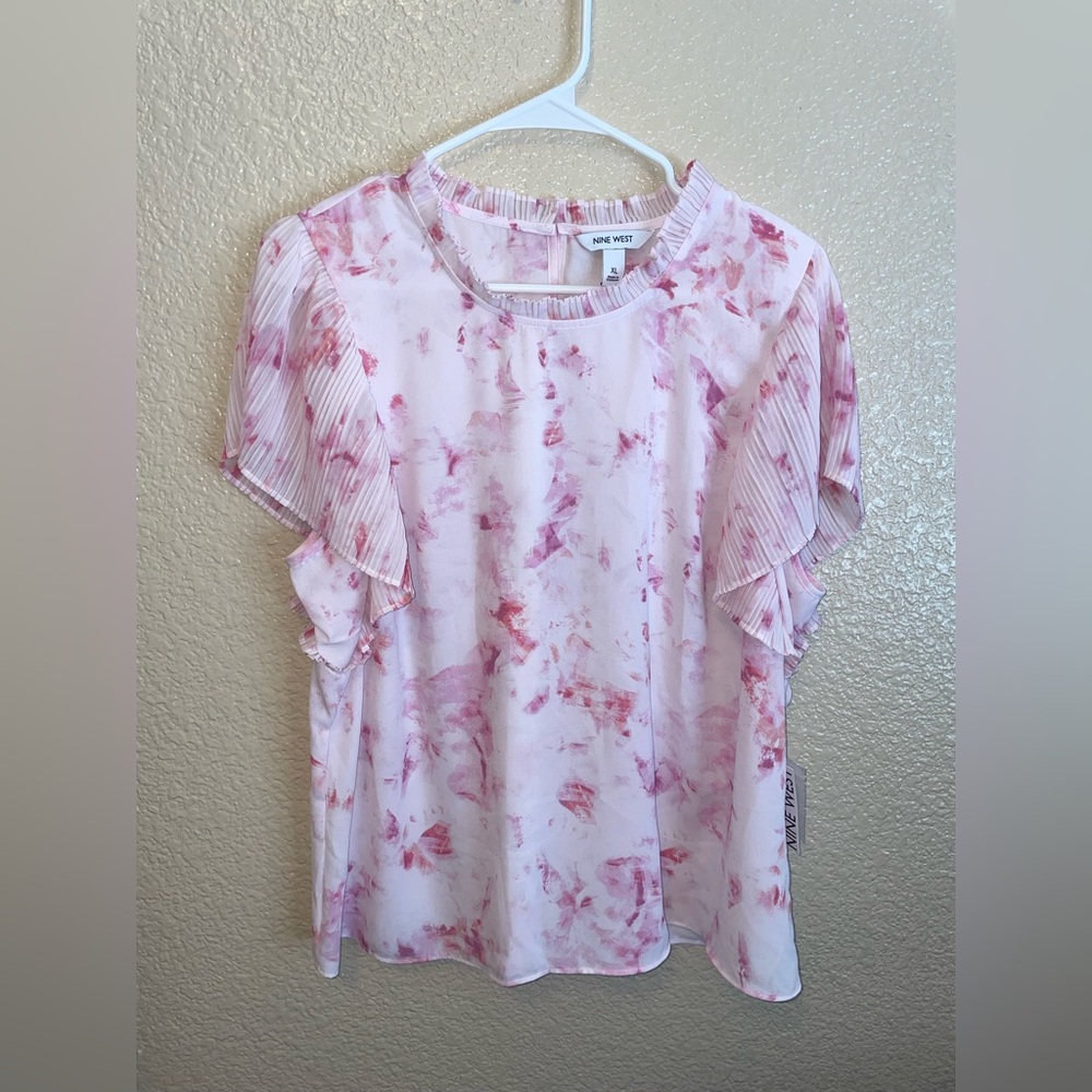 Nine West Blouse, XL Pink NWT